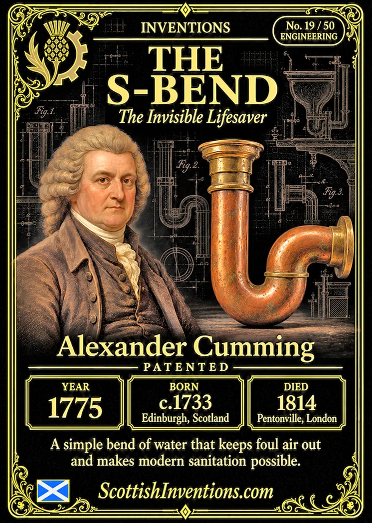 Flush Toilet / S-bend collectible card — Scottish Inventions Collection