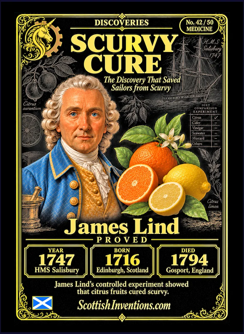 Scurvy Cure collectible card — Scottish discoveries Collection