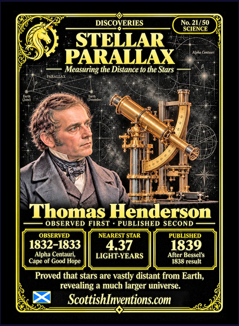 Stellar Parallax collectible card — Scottish discoveries Collection