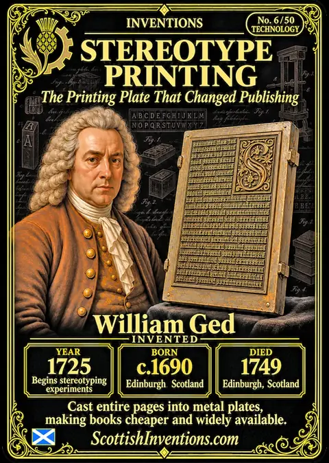 Stereotype Printing collectible card — Scottish Inventions Collection