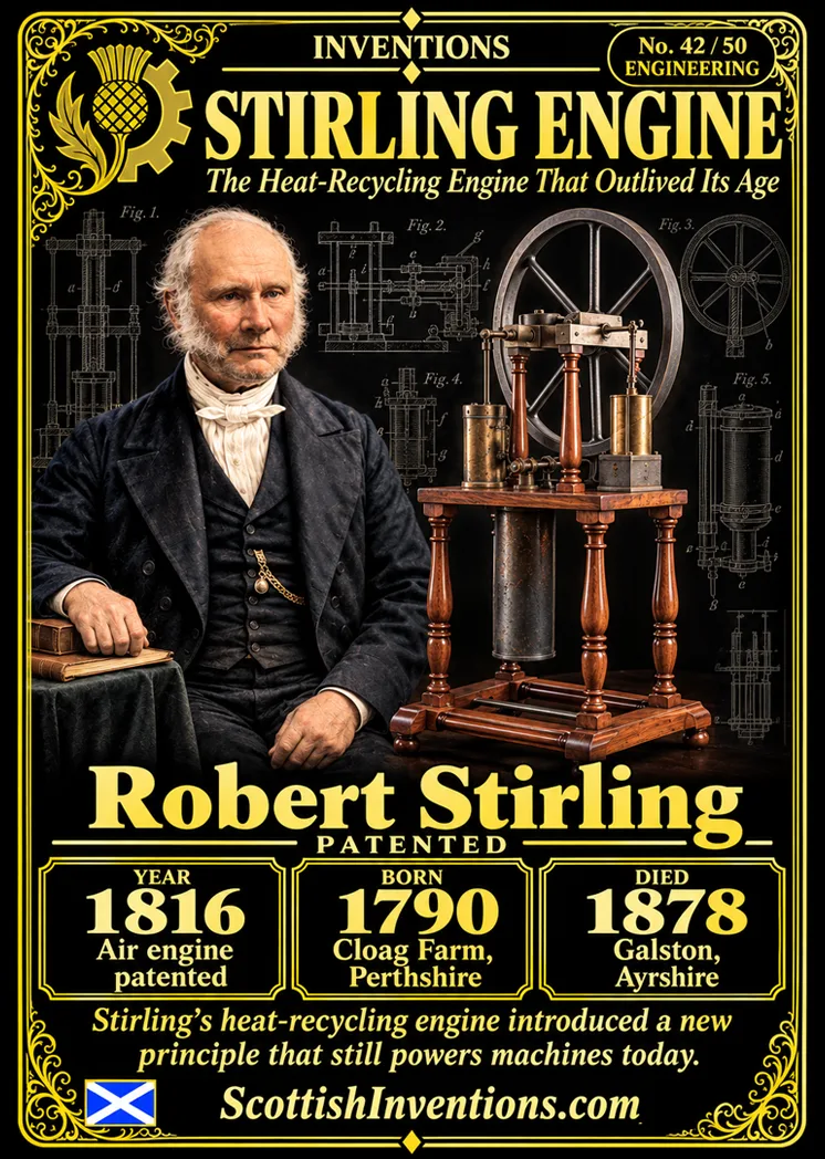 Stirling Engine collectible card — Scottish Inventions Collection