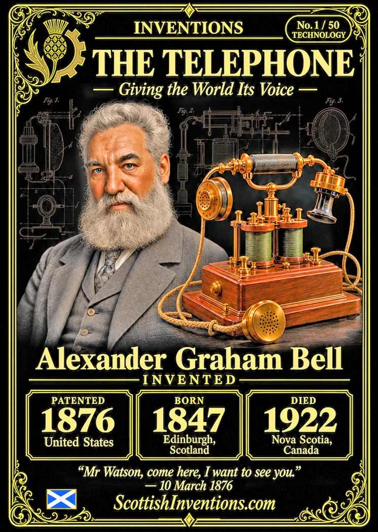 The Telephone collectible card — Scottish Inventions Collection