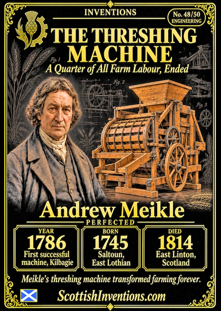 Threshing Machine collectible card — Scottish Inventions Collection