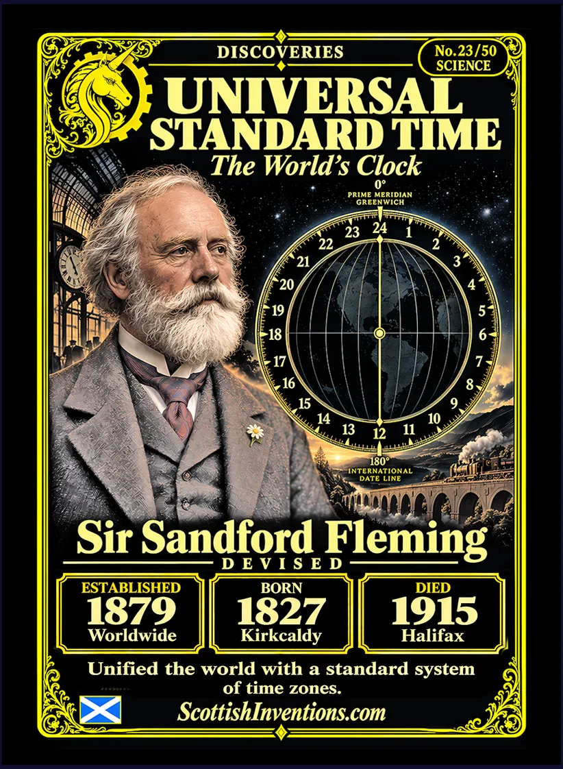 Standard Time collectible card — Scottish discoveries Collection
