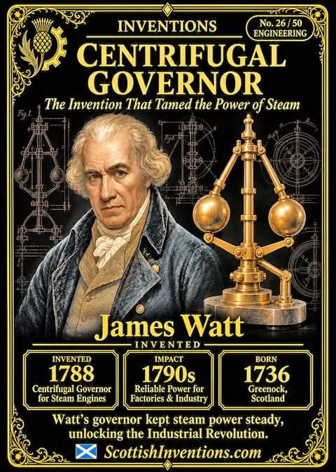 Watt's Centrifugal Governor collectible card — Scottish Inventions Collection