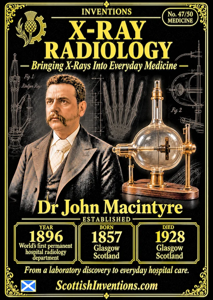 First Hospital X-Ray Department collectible card — Scottish Inventions Collection