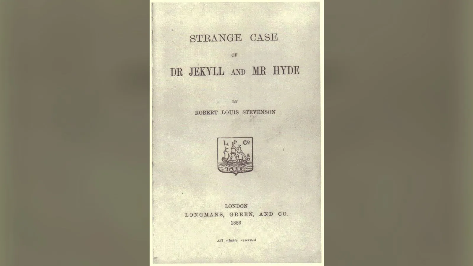Strange Case of Dr Jekyll and Mr Hyde