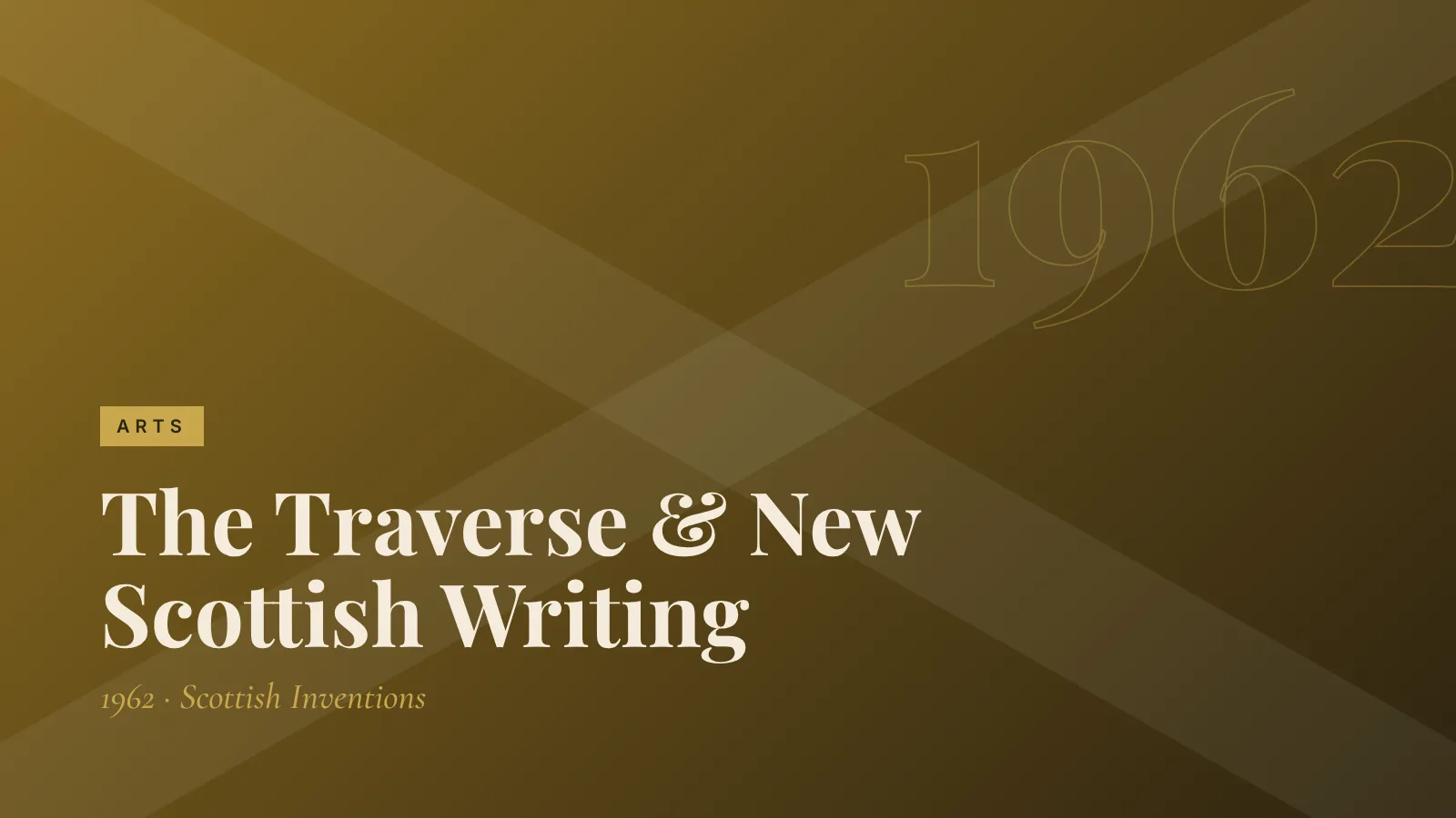 Arts: The Traverse & New Scottish Writing