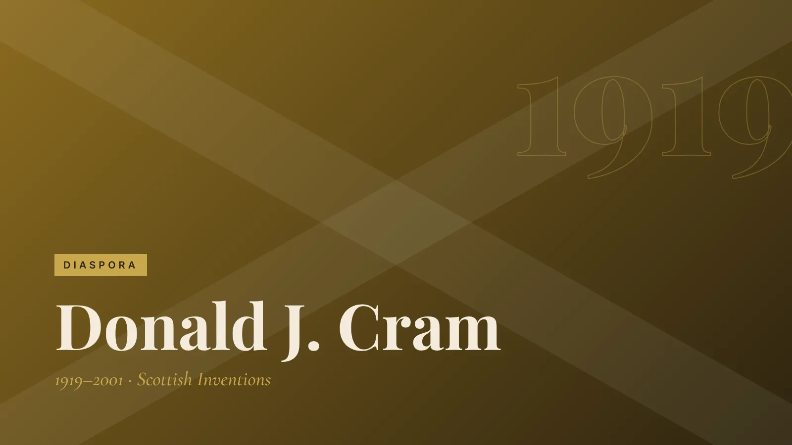 Diaspora: Donald J. Cram