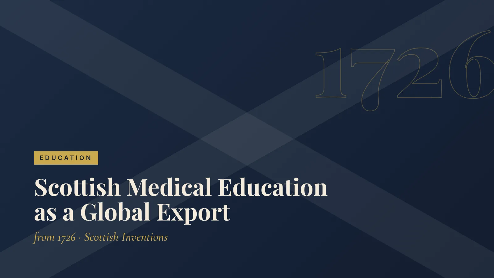 Education: Scottish Medical Education as a Global Export
