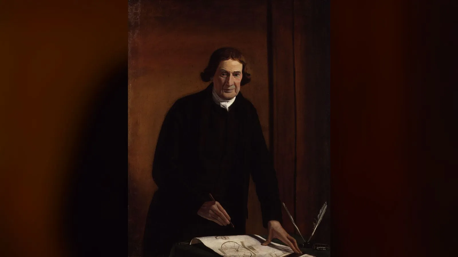 Andrew Meikle (1719 – 27 November 1811) was an early mechanical engineer credited with inventing the threshing machine, a device used to remove the outer husks from grains of wheat., Painting by A. Re