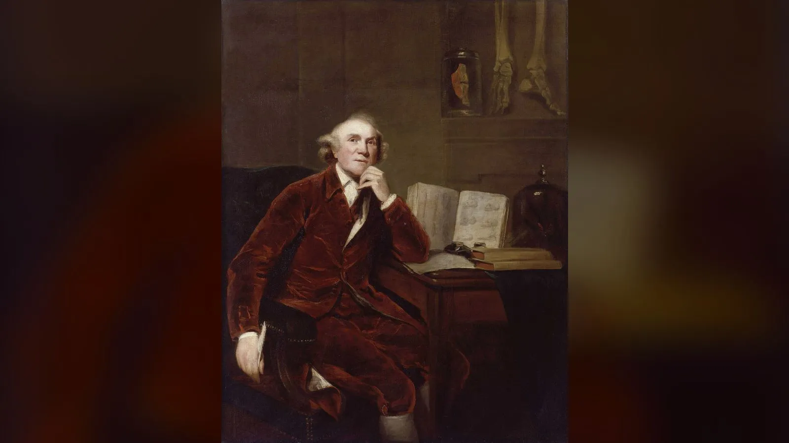 John Hunter. Painted by John Jackson in 1813, after an original by Sir Joshua Reynolds, who exhibited his painting at the Royal Academy in 1786.