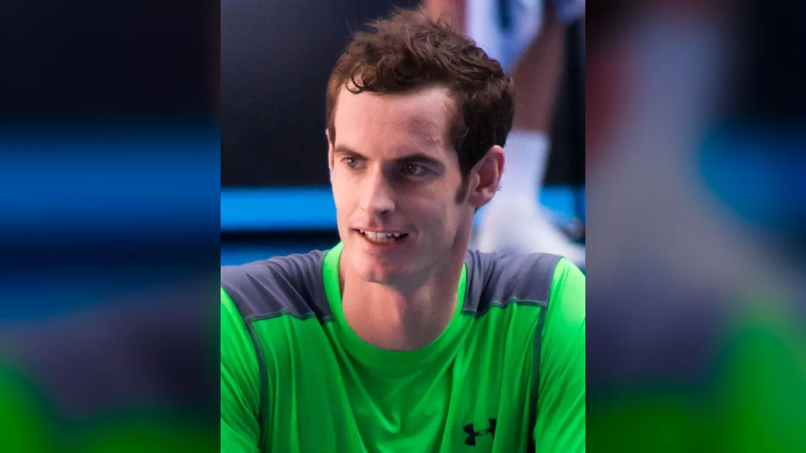 Andy Murray (GBR) after match point in his 3rd round straight-sets win over Joao Sousa (POR) at the 2015 Australian Open in Hisense Arena. Sousa's final shot was narrowly called out and he had run out