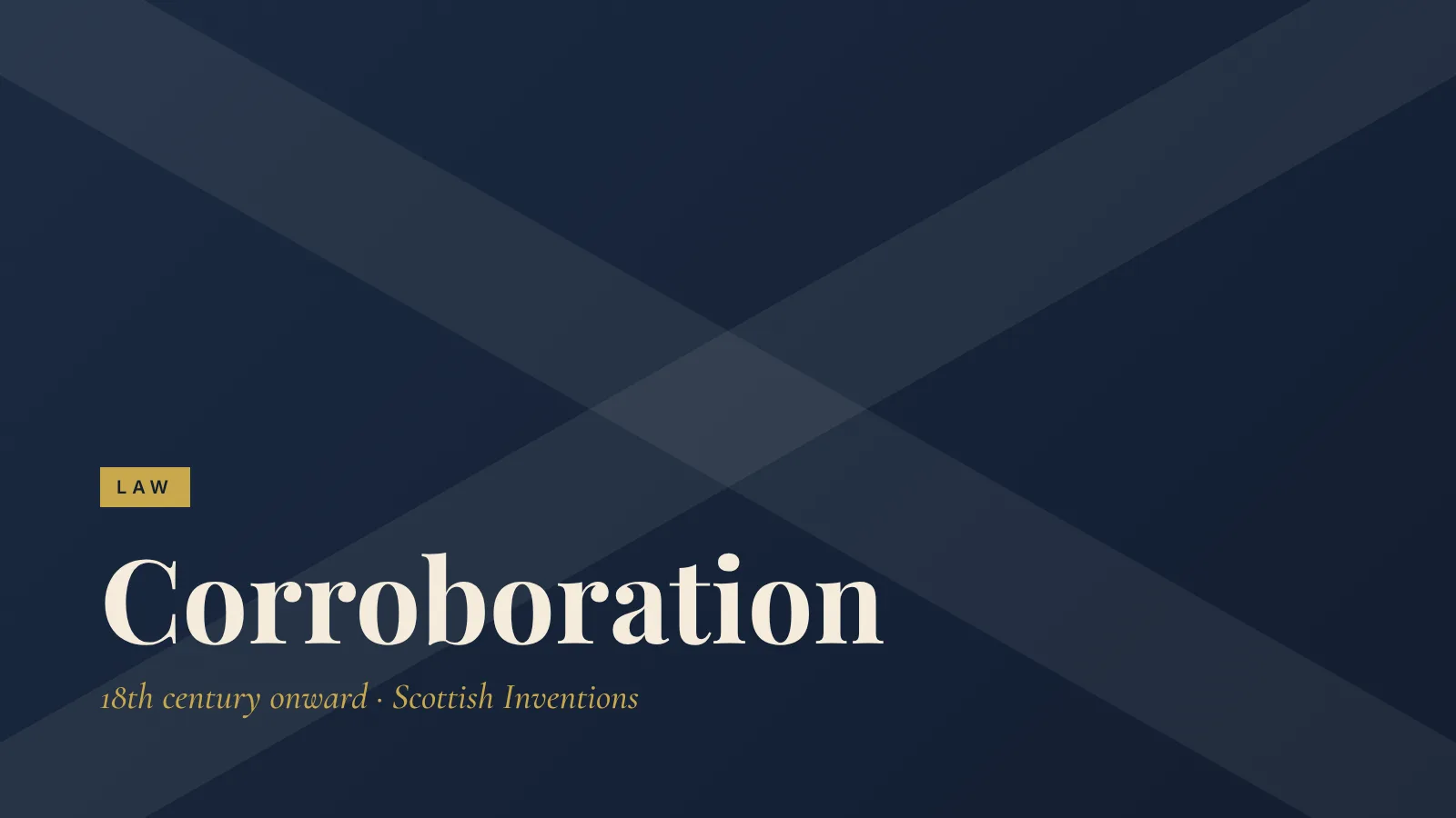 Law: Corroboration