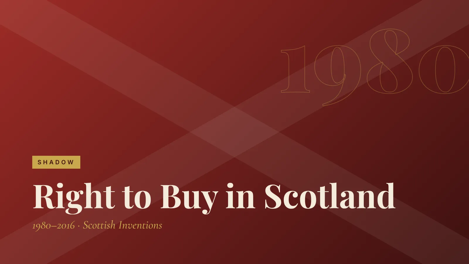 Shadow: Right to Buy in Scotland