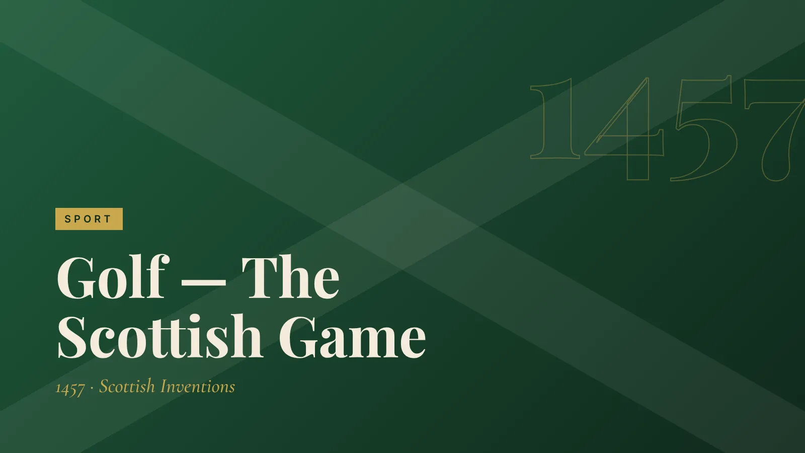 Sport: Golf — The Scottish Game