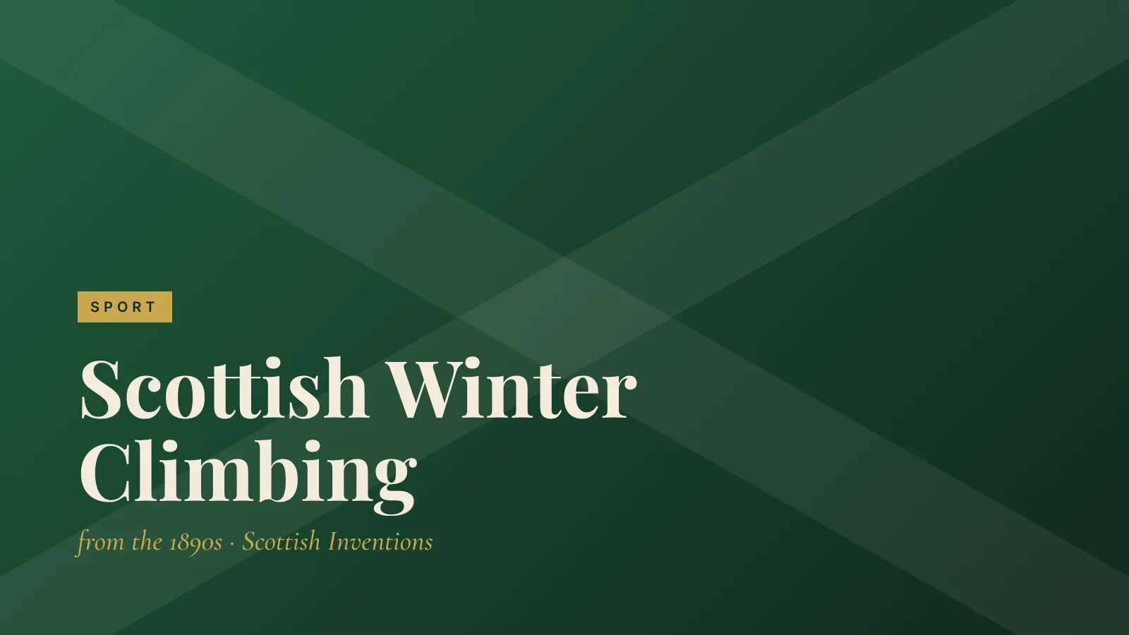 Sport: Scottish Winter Climbing